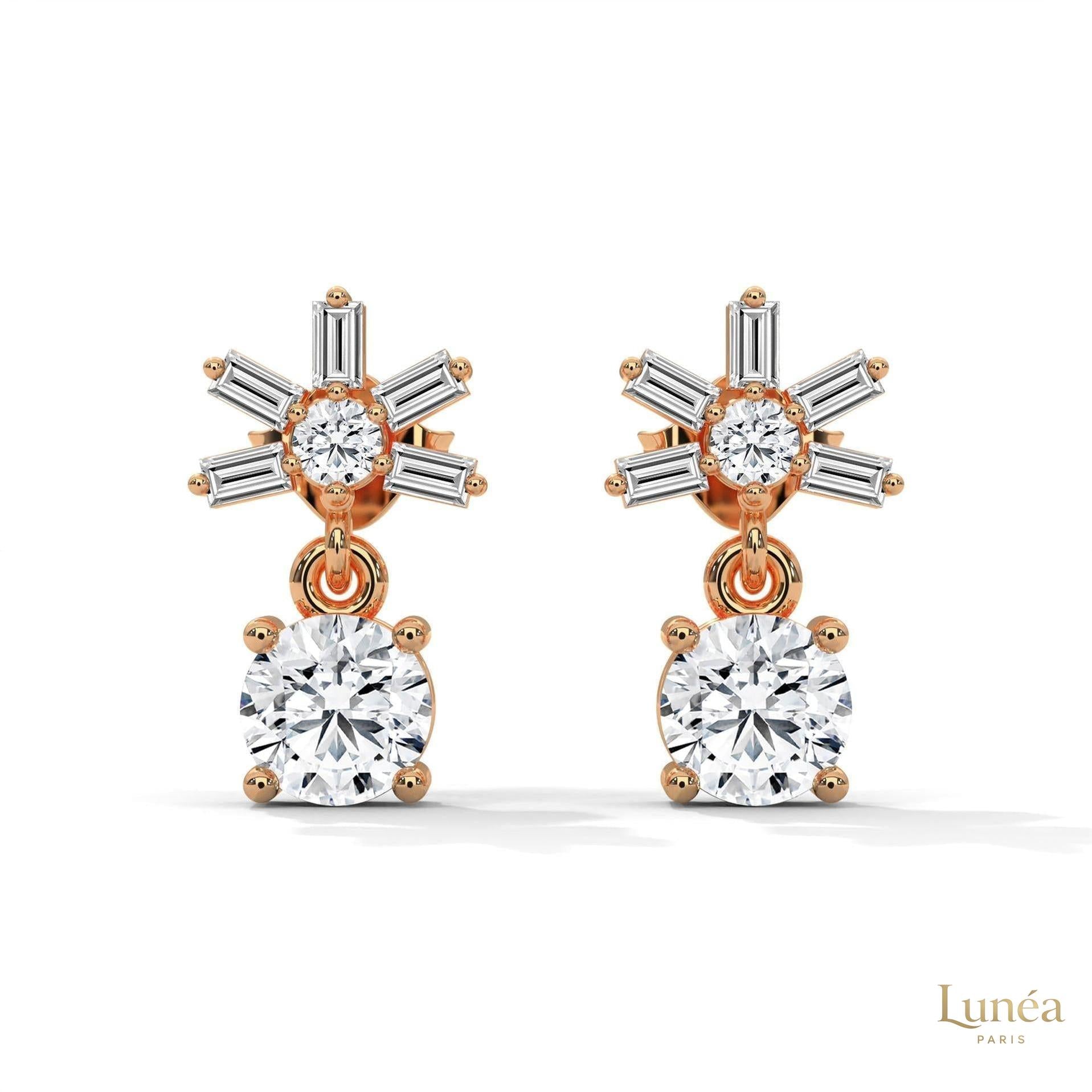 1.25 CT. Starburst Diamond Drop Earrings