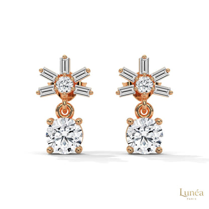 1.25 CT. Starburst Diamond Drop Earrings
