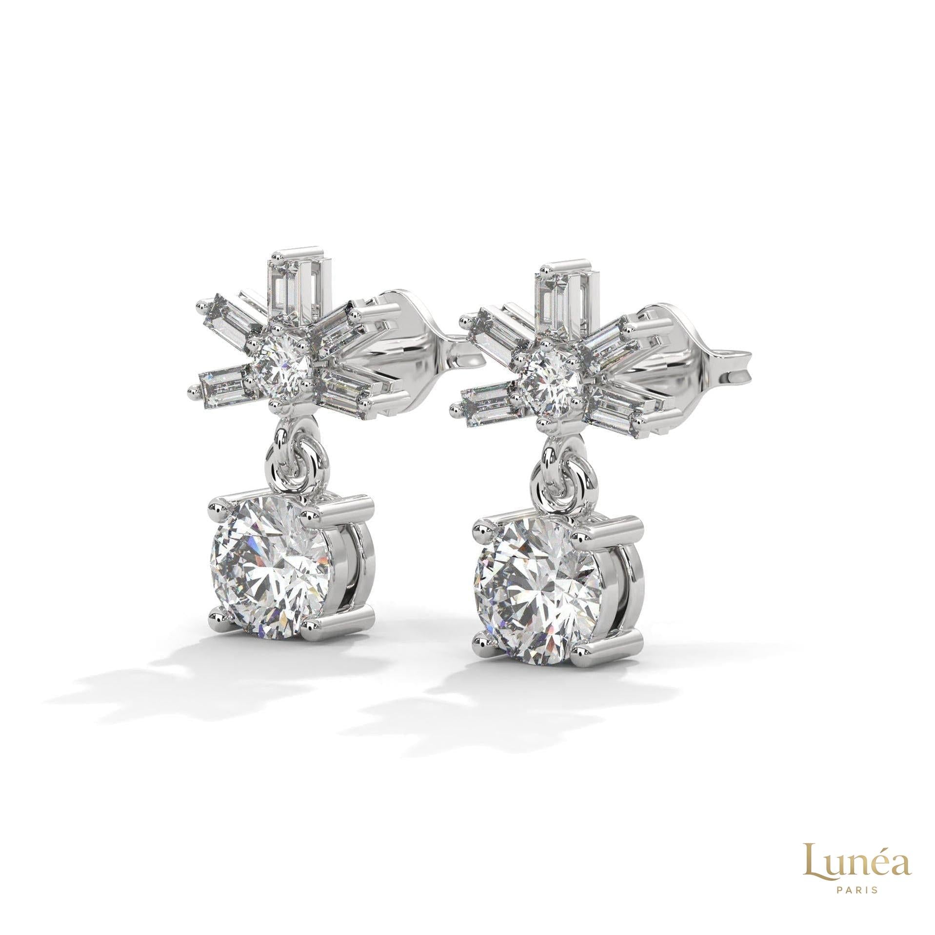 1.25 CT. Starburst Diamond Drop Earrings