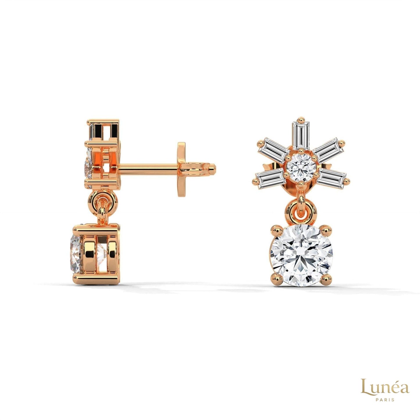 1.25 CT. Starburst Diamond Drop Earrings