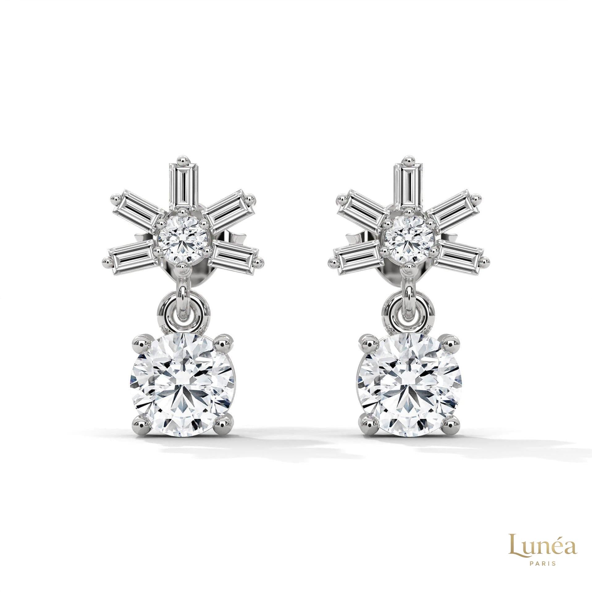 1.25 CT. Starburst Diamond Drop Earrings