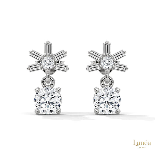 1.25 CT. Starburst Diamond Drop Earrings