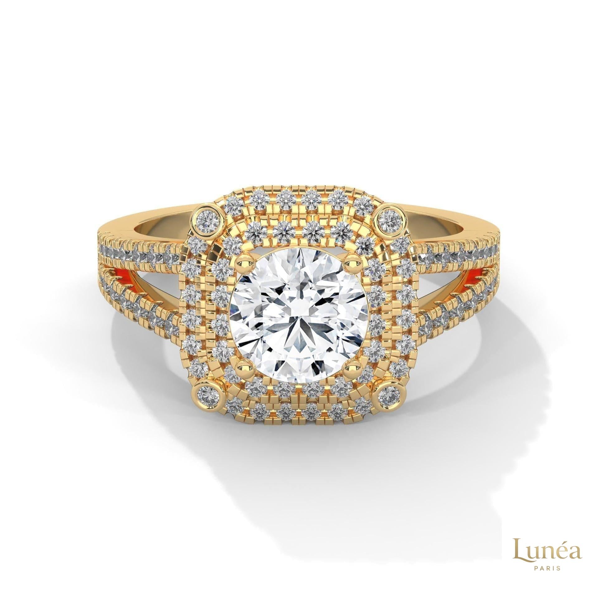 1.25 Ct. Lab Diamond Halo Engagement Ring