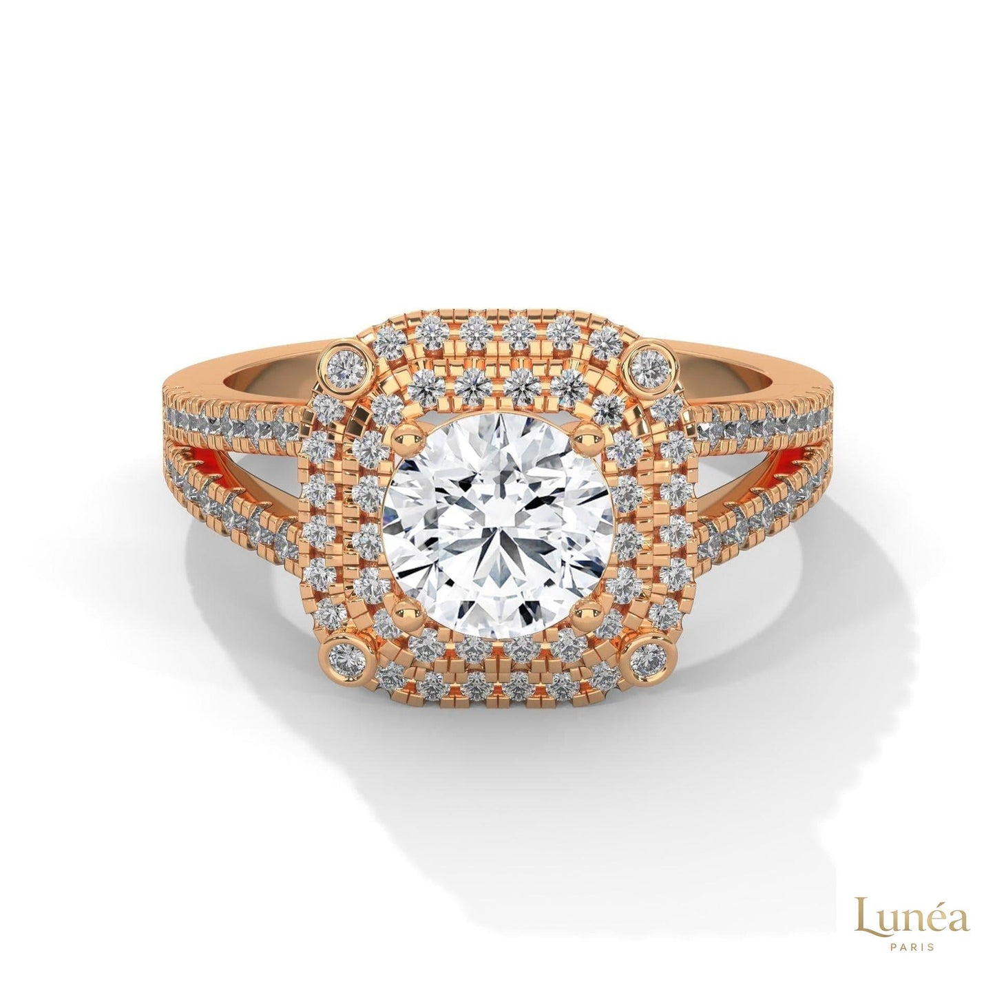 1.25 Ct. Lab Diamond Halo Engagement Ring