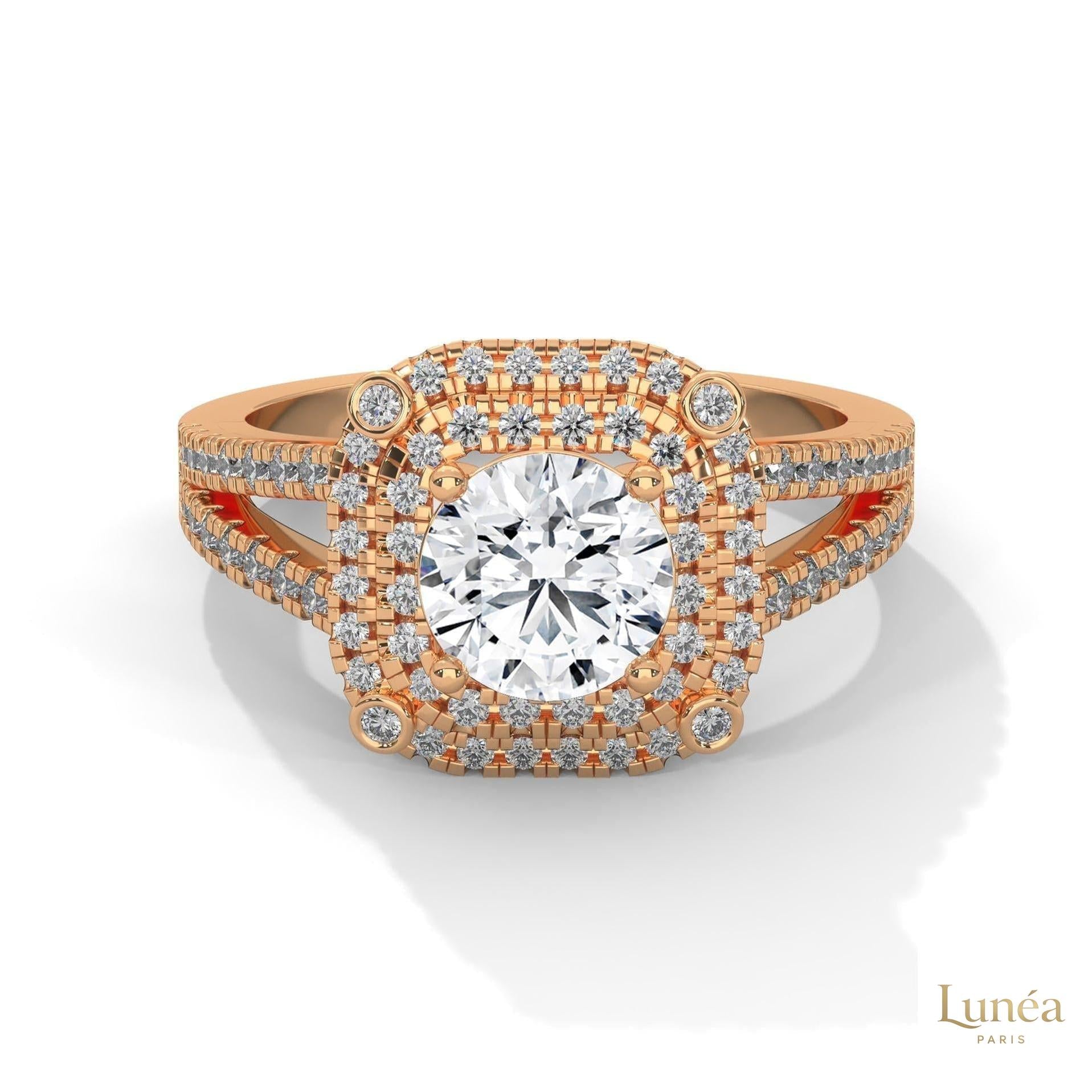 1.25 Ct. Lab Diamond Halo Engagement Ring
