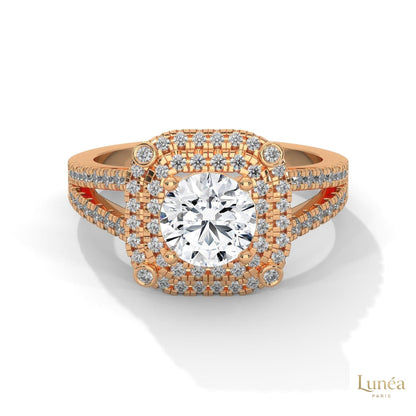 1.25 Ct. Lab Diamond Halo Engagement Ring