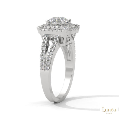 1.25 Ct. Lab Diamond Halo Engagement Ring