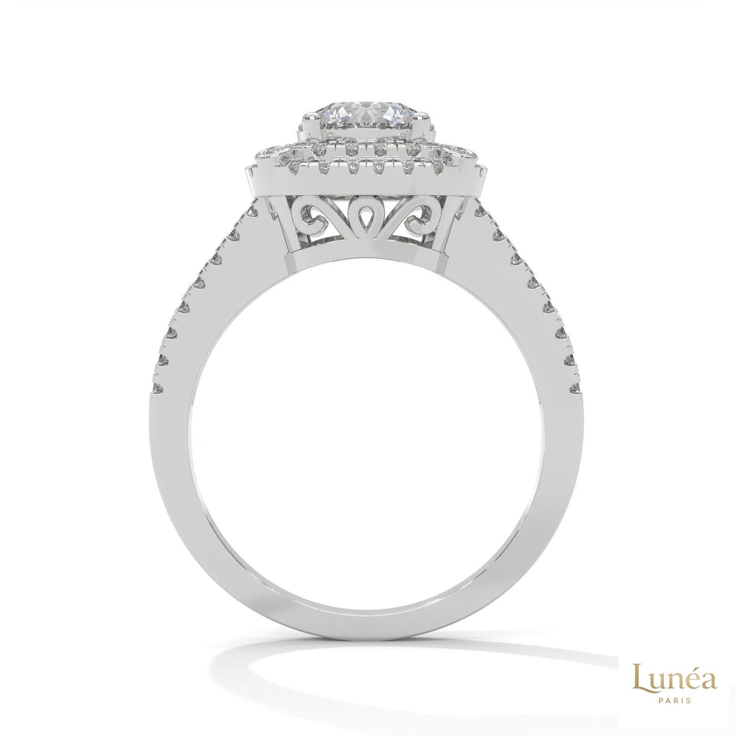 1.25 Ct. Lab Diamond Halo Engagement Ring