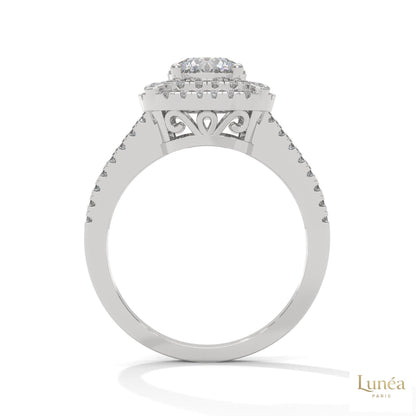 1.25 Ct. Lab Diamond Halo Engagement Ring