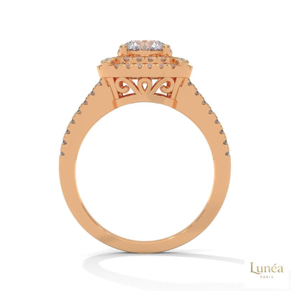 1.25 Ct. Lab Diamond Halo Engagement Ring