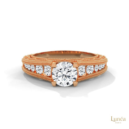 1.25 Ct. Milgrain Pavé Lab Diamond Engagement Ring