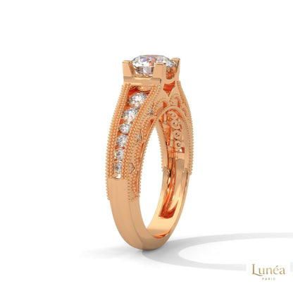 1.25 Ct. Milgrain Pavé Lab Diamond Engagement Ring