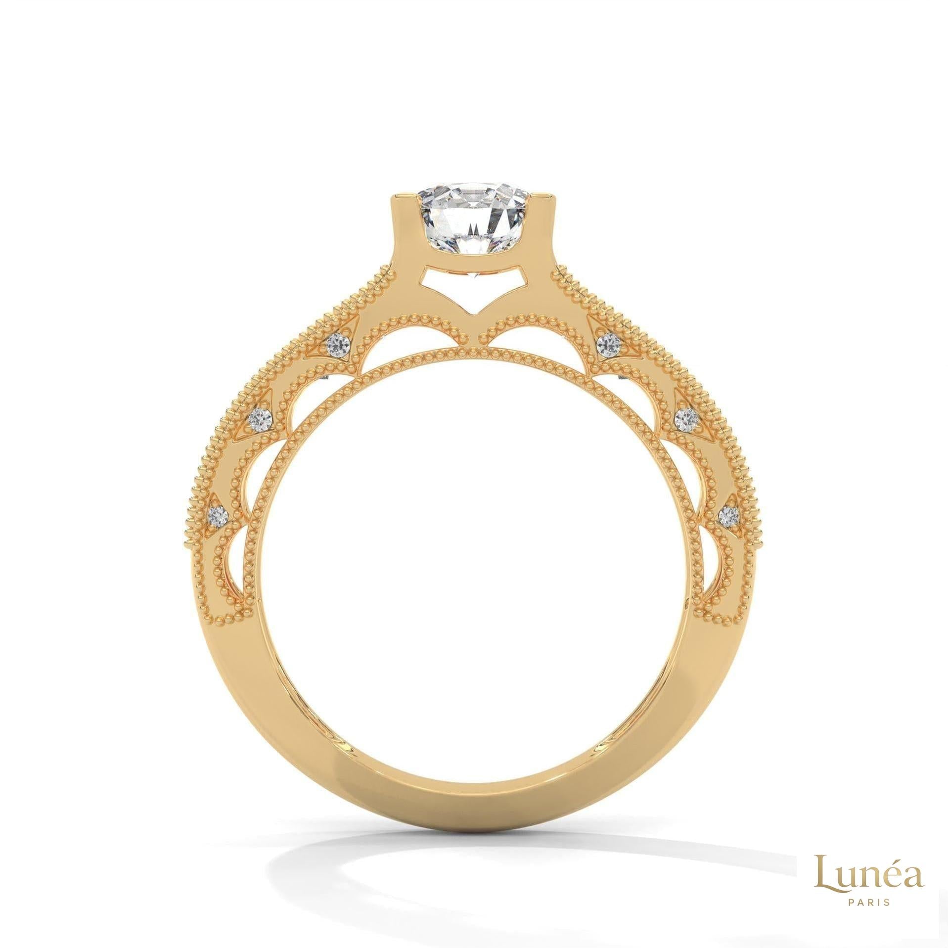 1.25 Ct. Milgrain Pavé Lab Diamond Engagement Ring