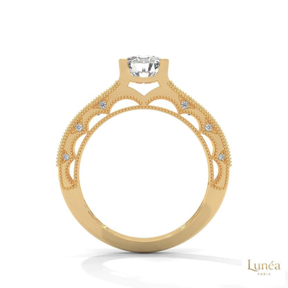 1.25 Ct. Milgrain Pavé Lab Diamond Engagement Ring