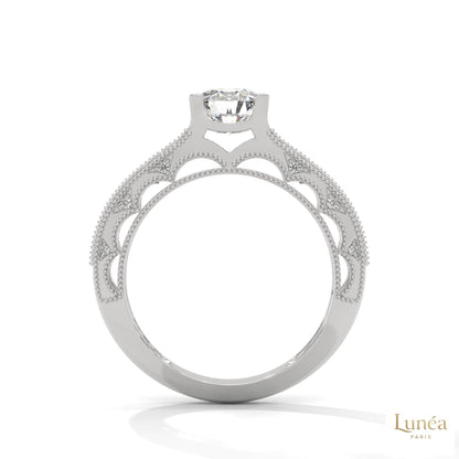 1.25 Ct. Milgrain Pavé Lab Diamond Engagement Ring
