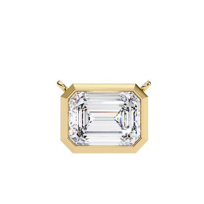 1.90 CT Emerald-Cut Lab-Grown Diamond Bezel Pendant Necklace in 14K Gold & Platinum