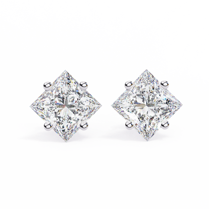 2.39 CTW Princess-Cut Lab-Grown Diamond Stud Earrings in 14K Gold