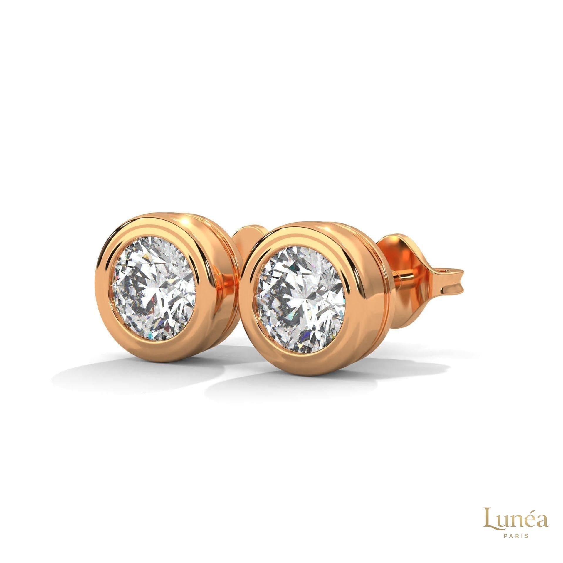 1.30 CT. Bezel Lab Diamond Studs