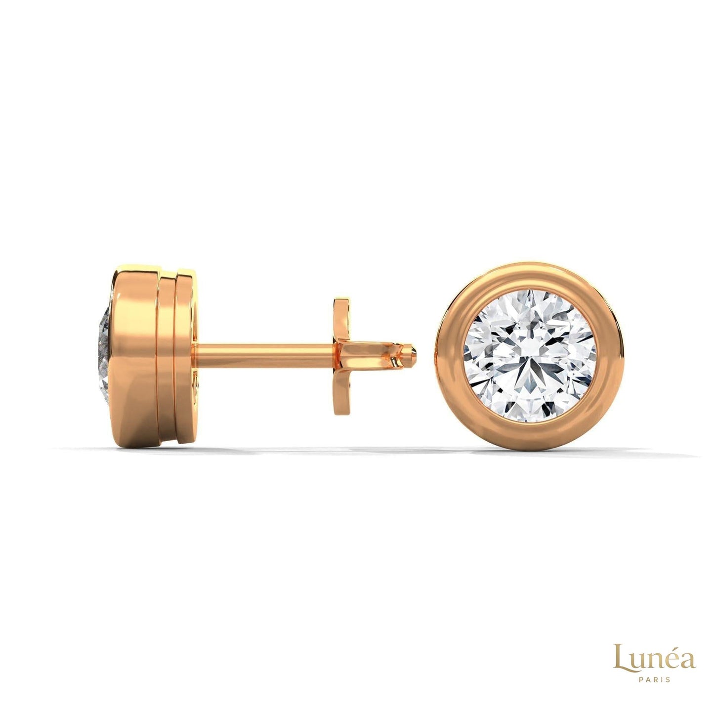 1.30 CT. Bezel Lab Diamond Studs