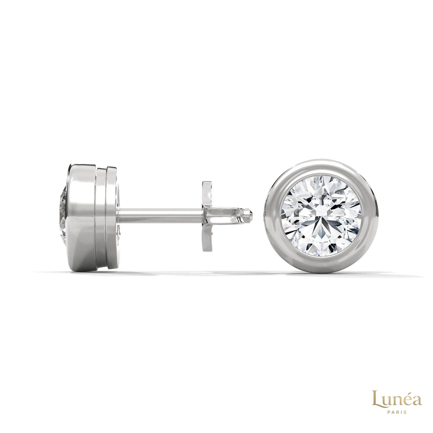 1.30 CT. Bezel Lab Diamond Studs