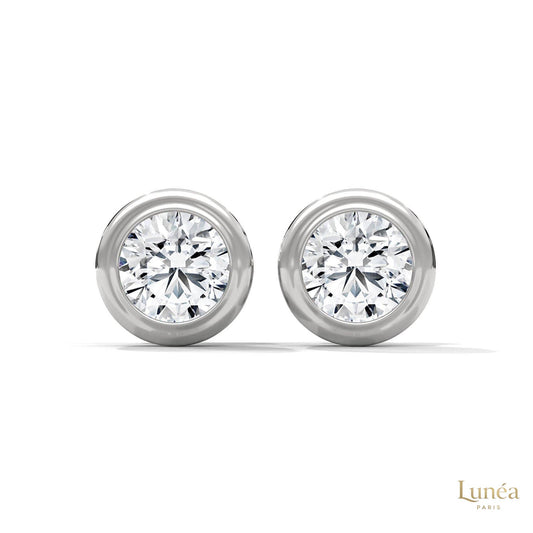 1.30 CT. Bezel Lab Diamond Studs