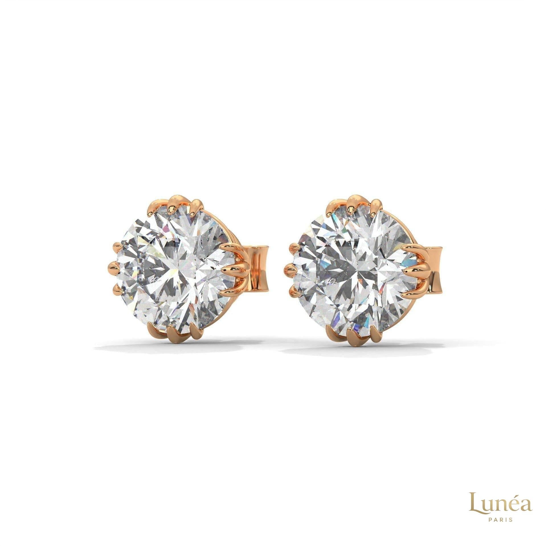 1.30 CT. Floral Crown Lab Diamond Studs