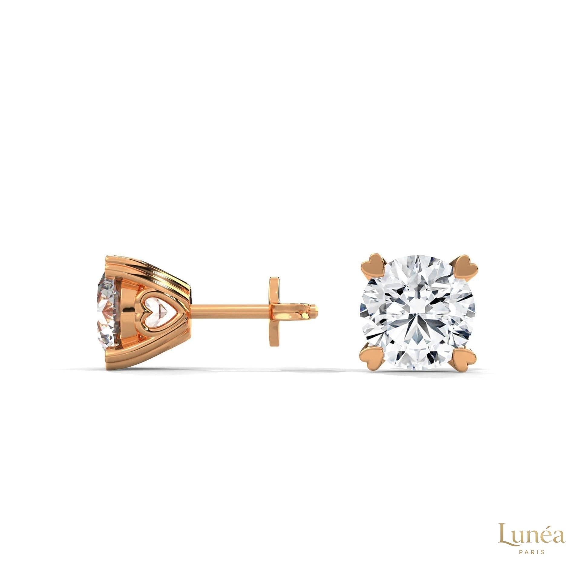 1.30 CT. Heart Prong Solitaire Diamond Studs