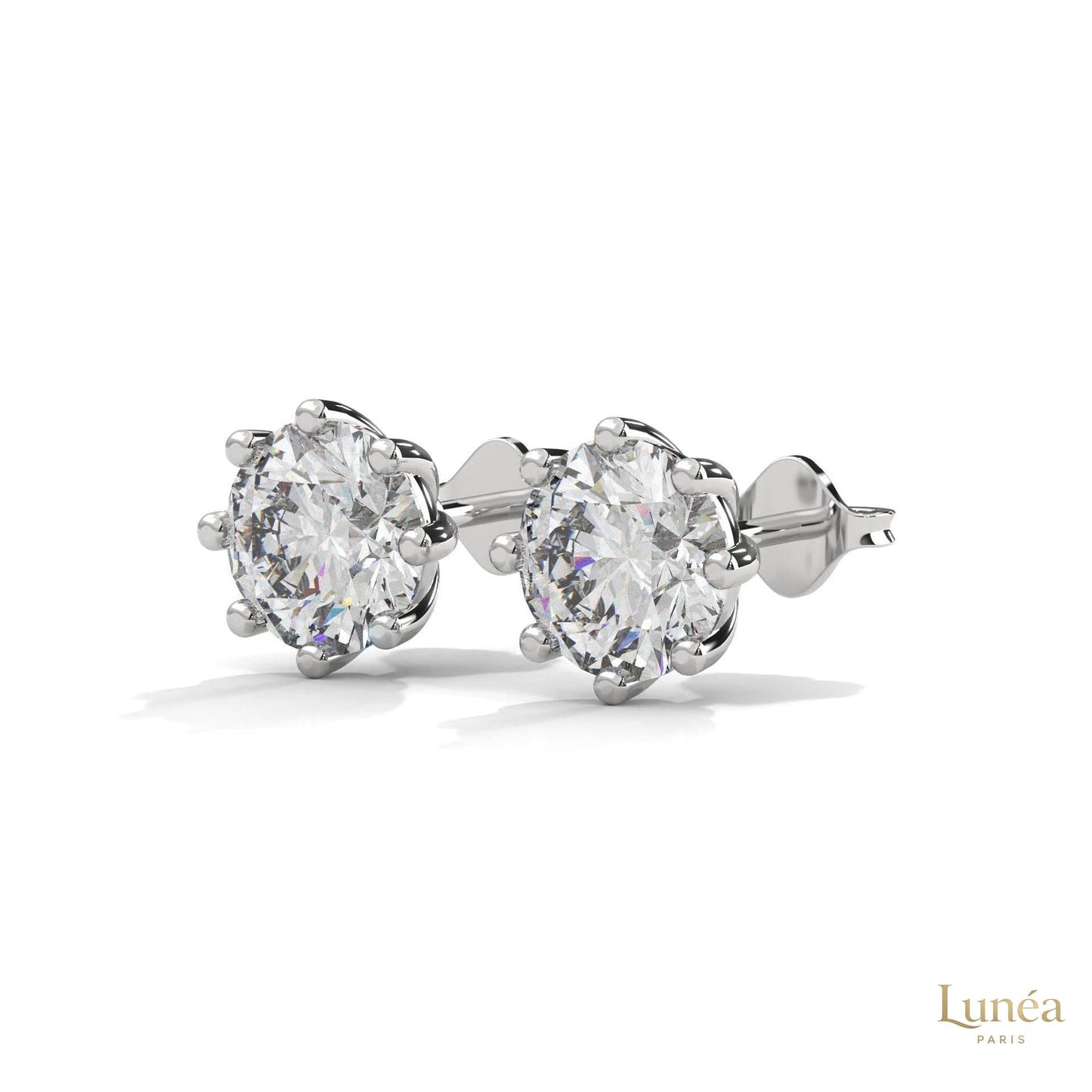 1.30 CT. Lab Diamond Stud Earrings (8-Prong)