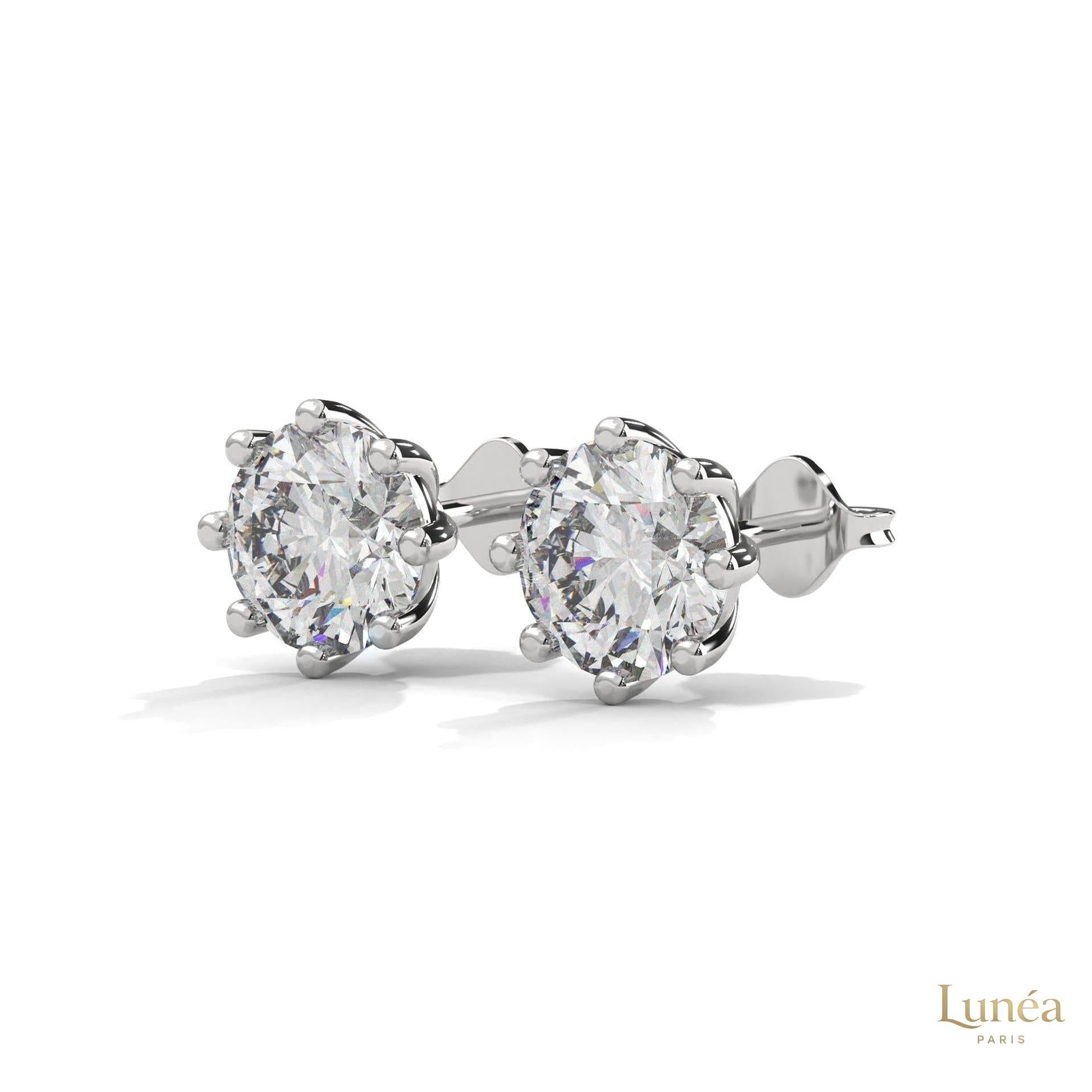 1.30 CT. Lab Diamond Stud Earrings (8-Prong)