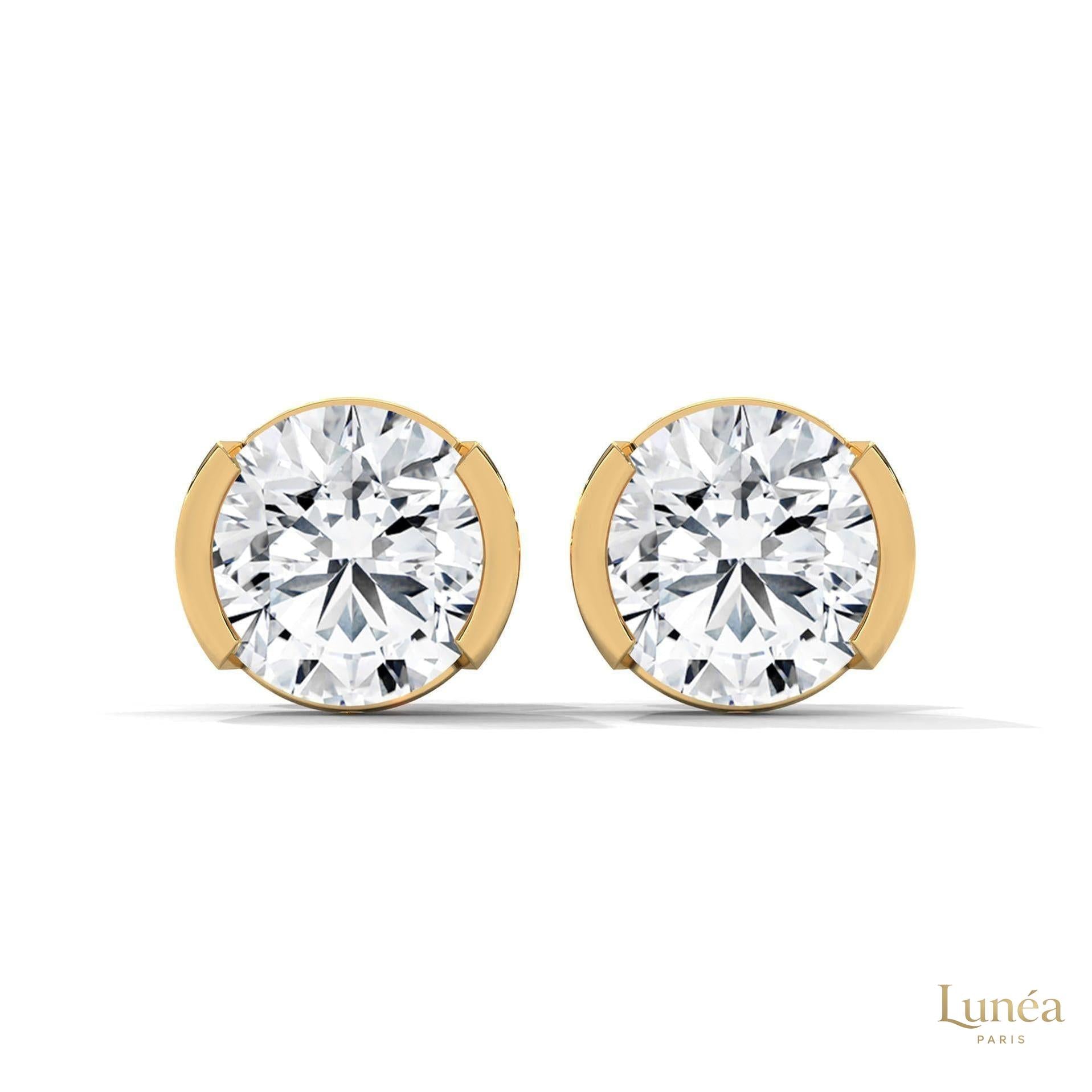 1.30 CT. Round Bezel Diamond Stud Earrings