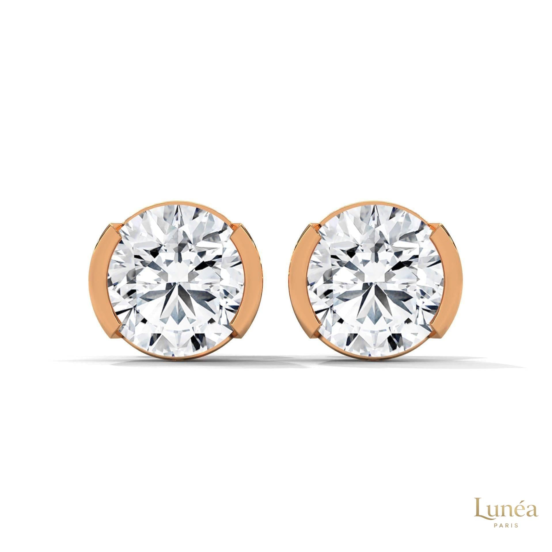 1.30 CT. Round Bezel Diamond Stud Earrings