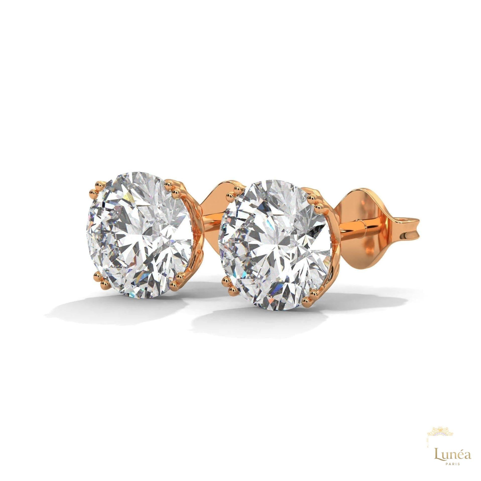 1.30 CT. Round Diamond Stud Earrings