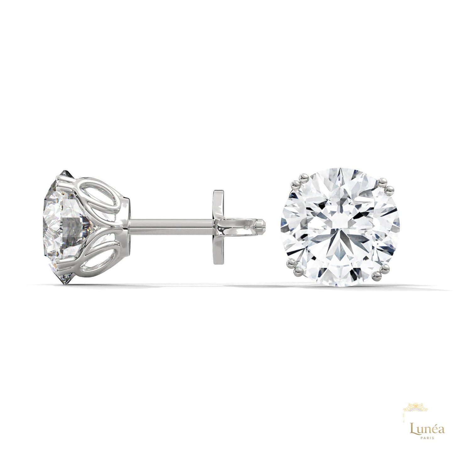 1.30 CT. Round Diamond Stud Earrings