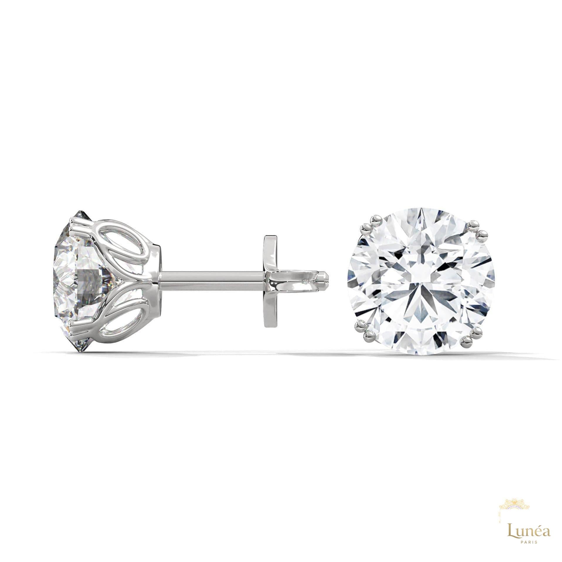 1.30 CT. Round Diamond Stud Earrings