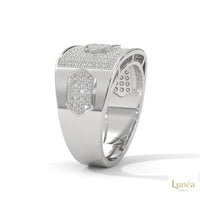 1.35 Ct. Hexagon Pavé Lab Diamond Men’s Ring
