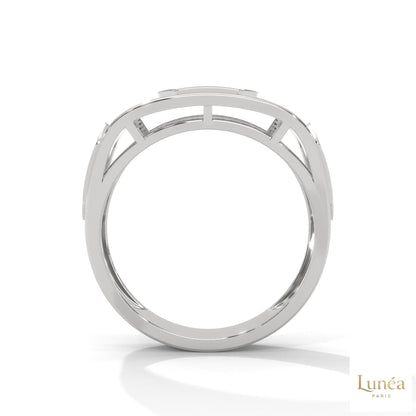 1.35 Ct. Hexagon Pavé Lab Diamond Men’s Ring