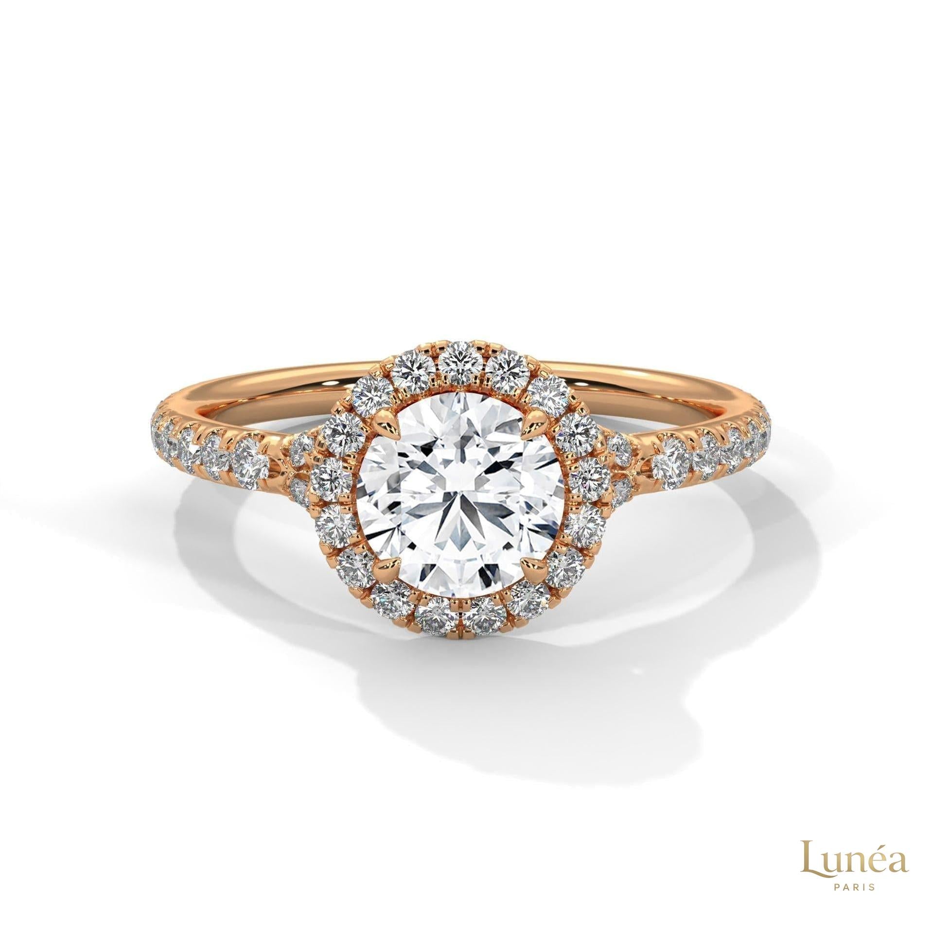 1.45 Ct. Floral Halo Lab Diamond Engagement Ring