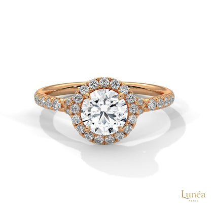 1.45 Ct. Floral Halo Lab Diamond Engagement Ring