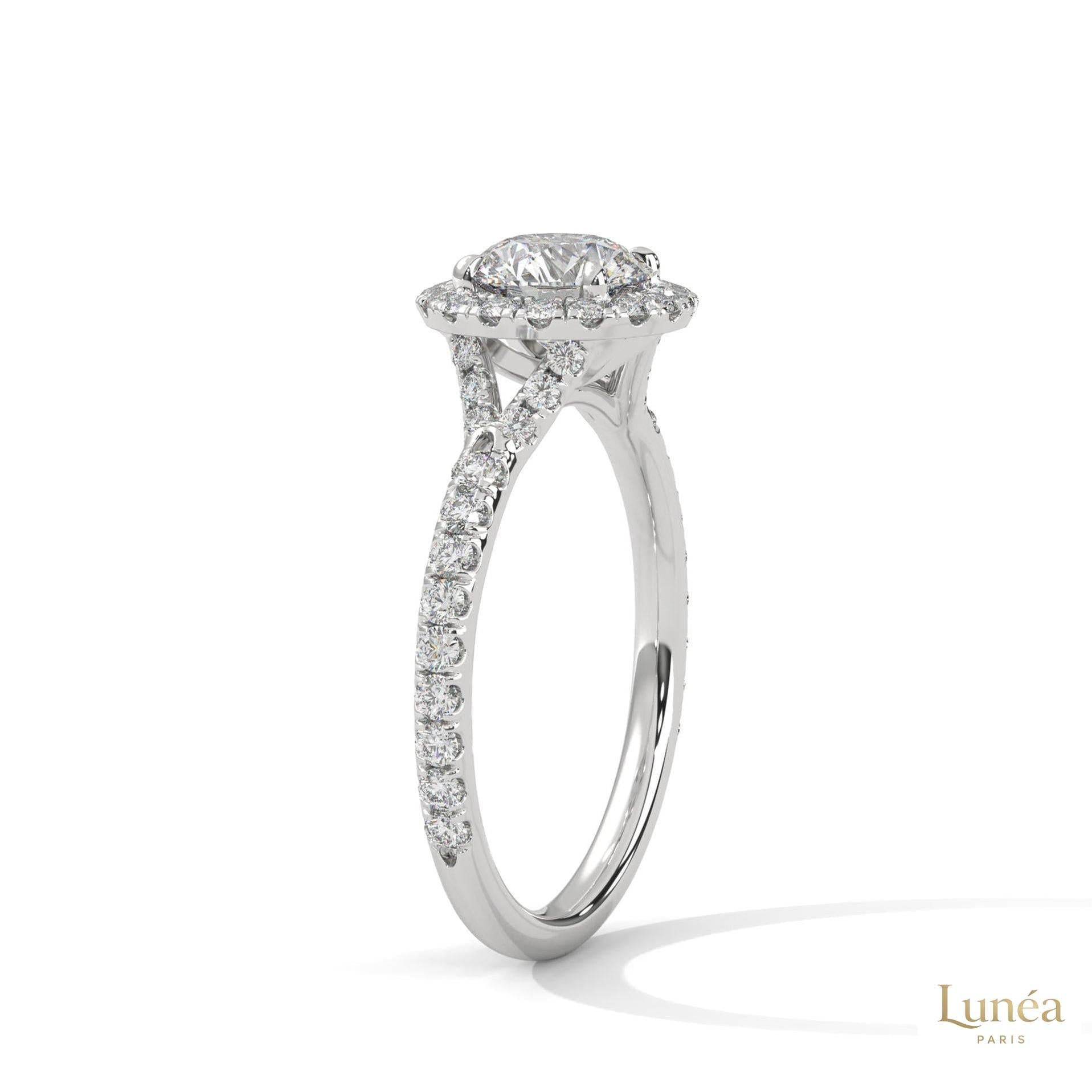 1.45 Ct. Floral Halo Lab Diamond Engagement Ring