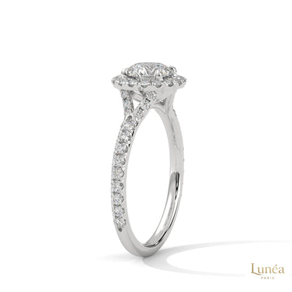 1.45 Ct. Floral Halo Lab Diamond Engagement Ring