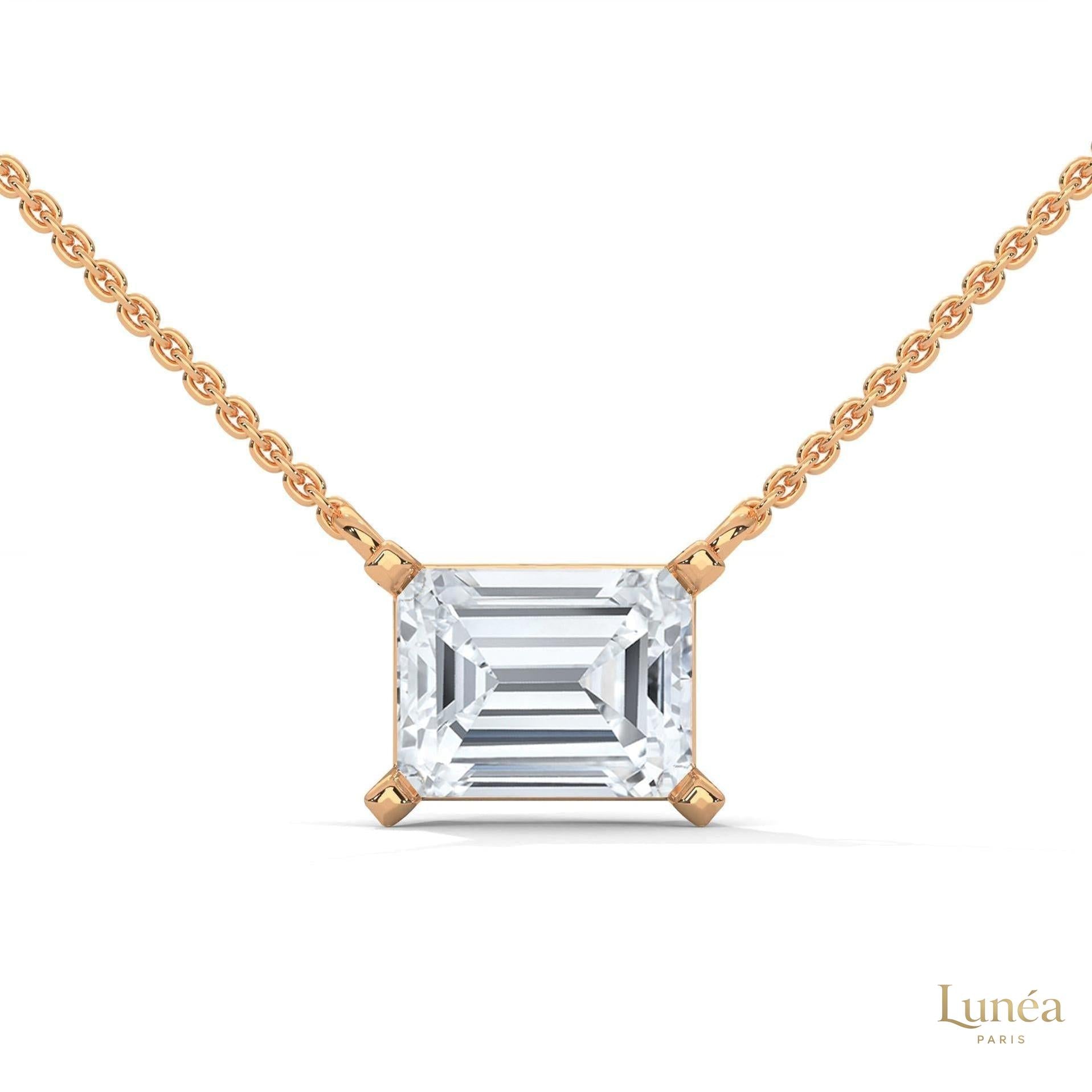 1.5 CT. Asscher Lab Diamond Pendant