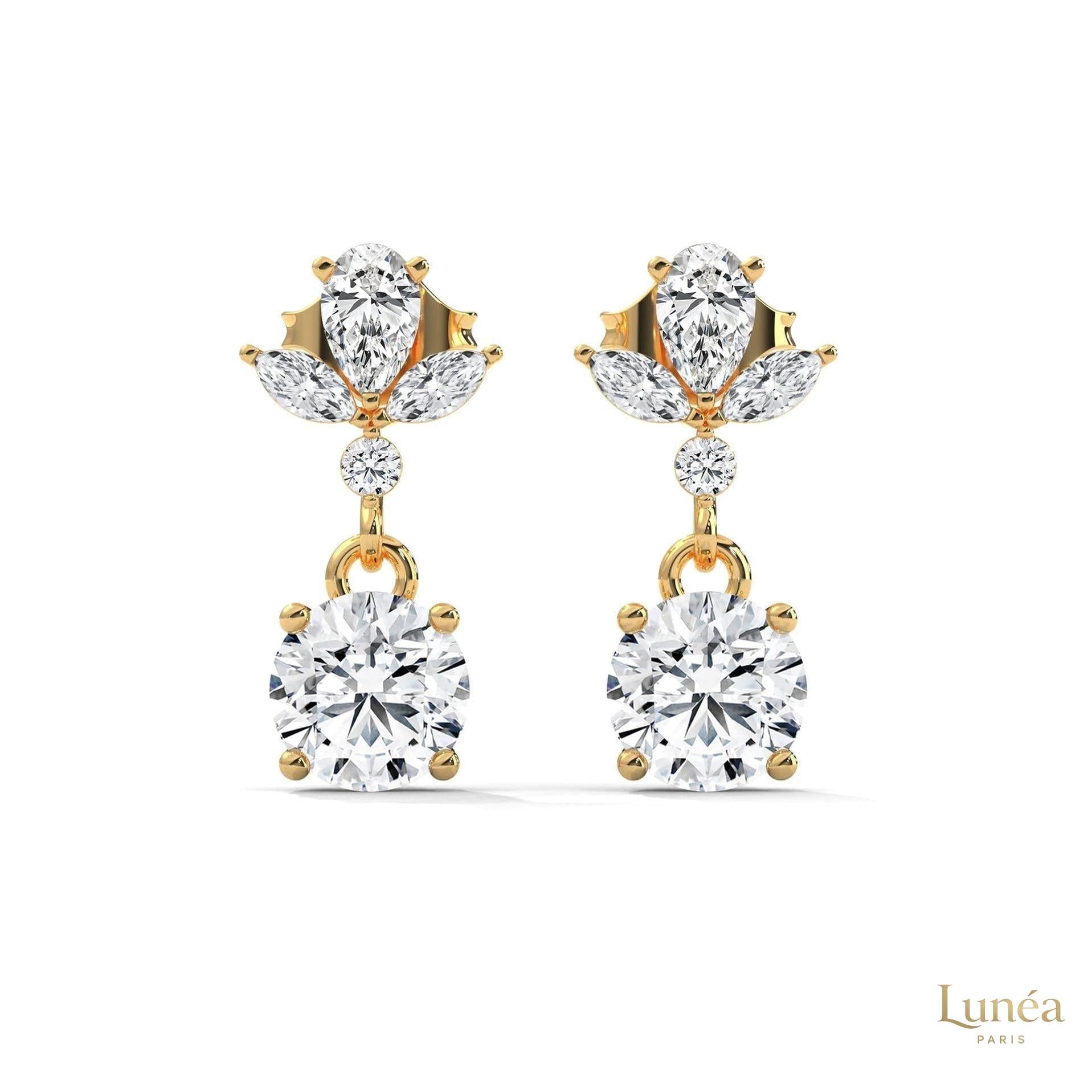 1.5 CT. Marquise Drop Diamond Earrings