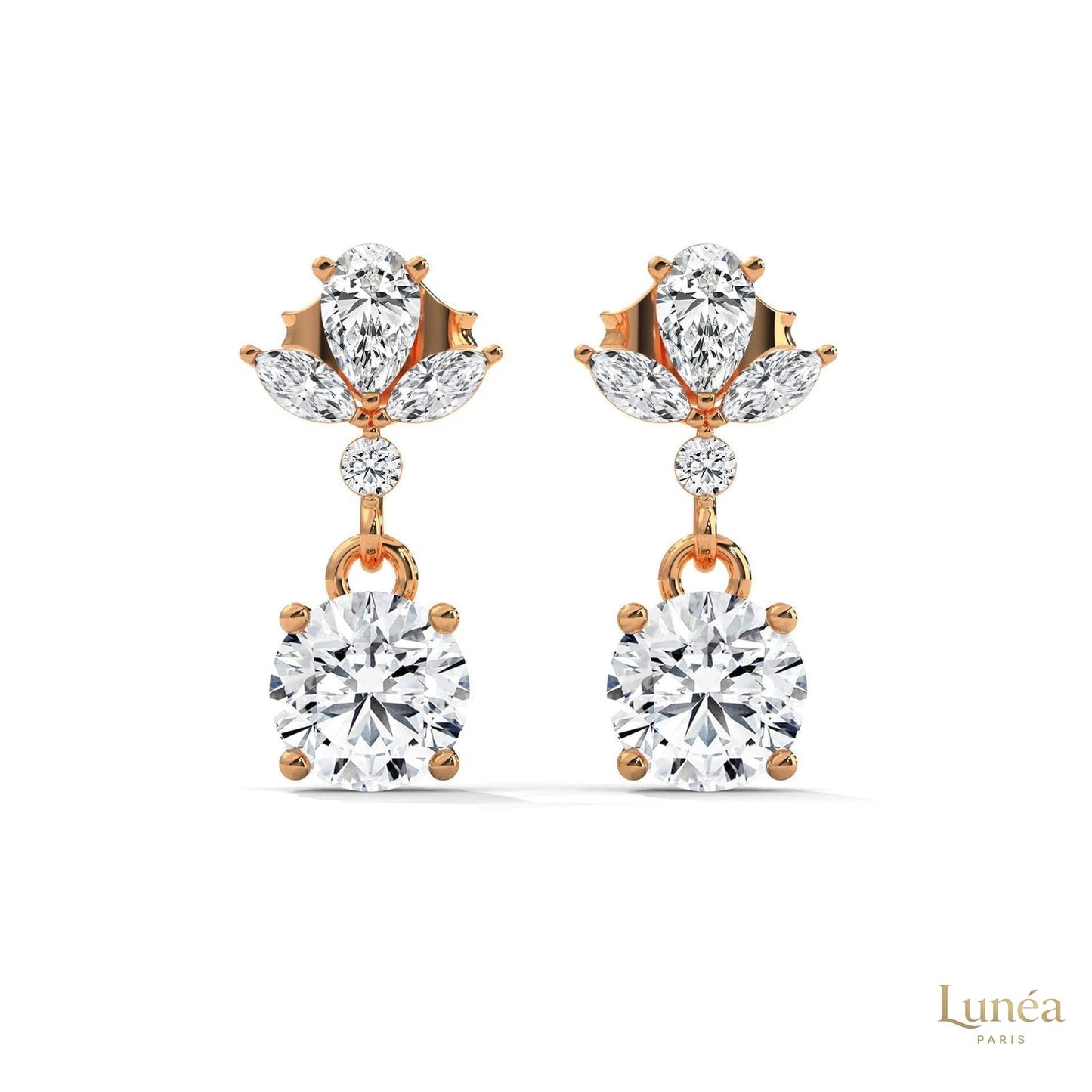 1.5 CT. Marquise Drop Diamond Earrings