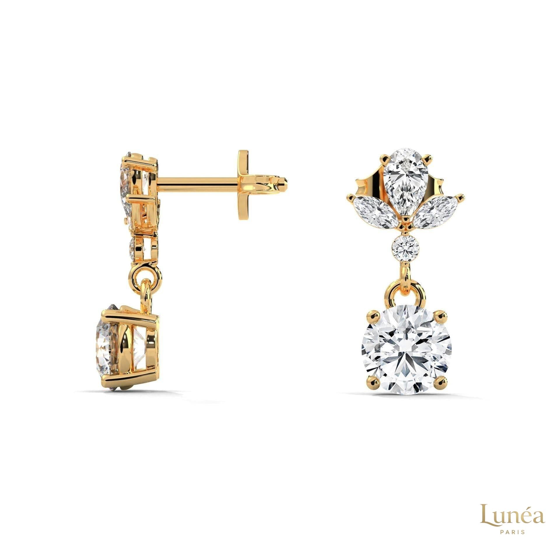 1.5 CT. Marquise Drop Diamond Earrings