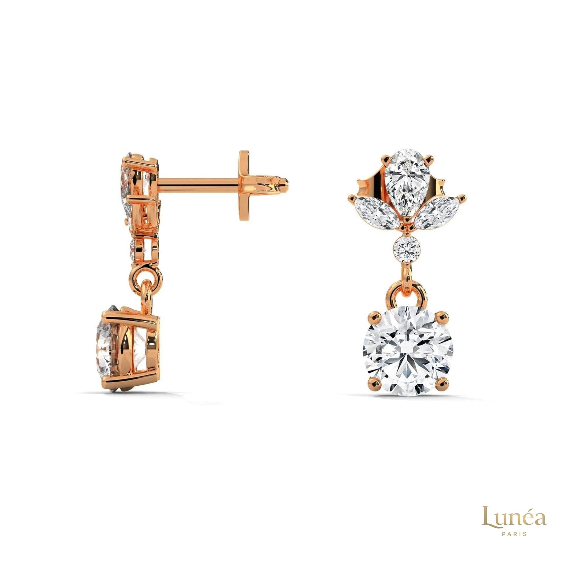 1.5 CT. Marquise Drop Diamond Earrings