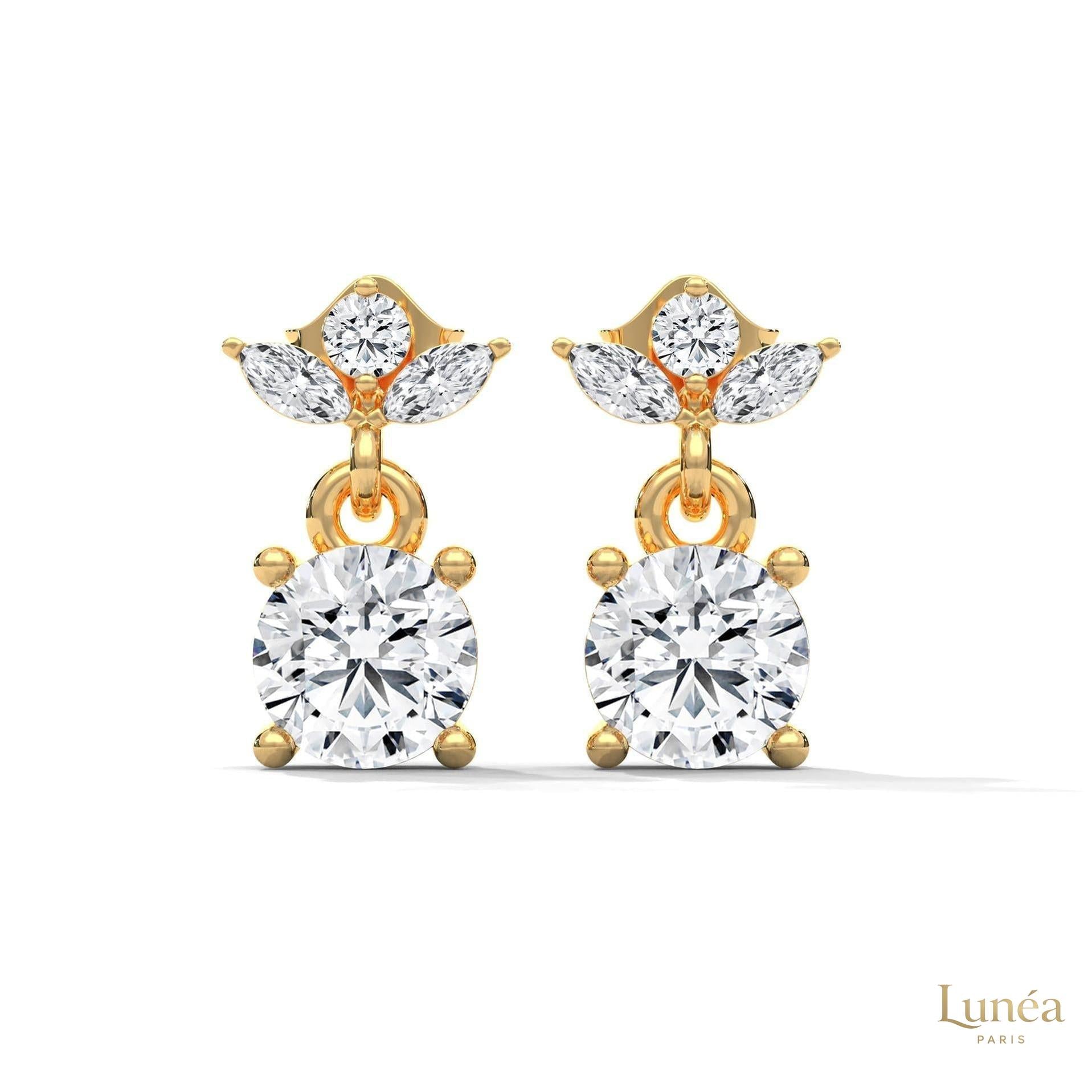 1.5 CT. Petite Floral Diamond Drops