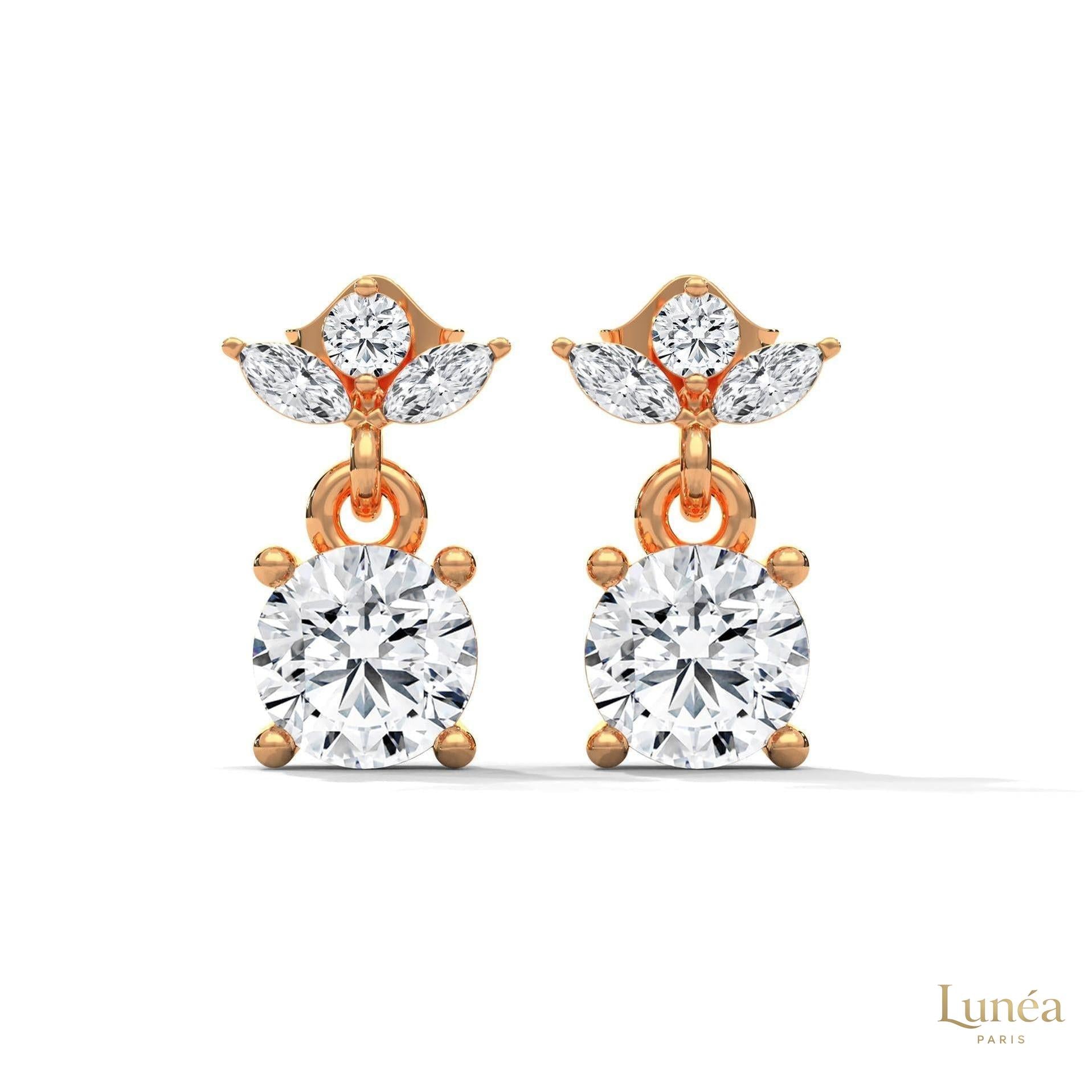 1.5 CT. Petite Floral Diamond Drops