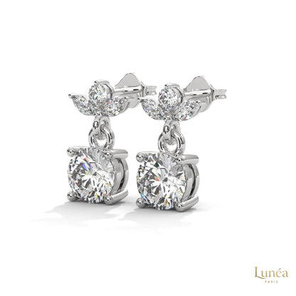 1.5 CT. Petite Floral Diamond Drops
