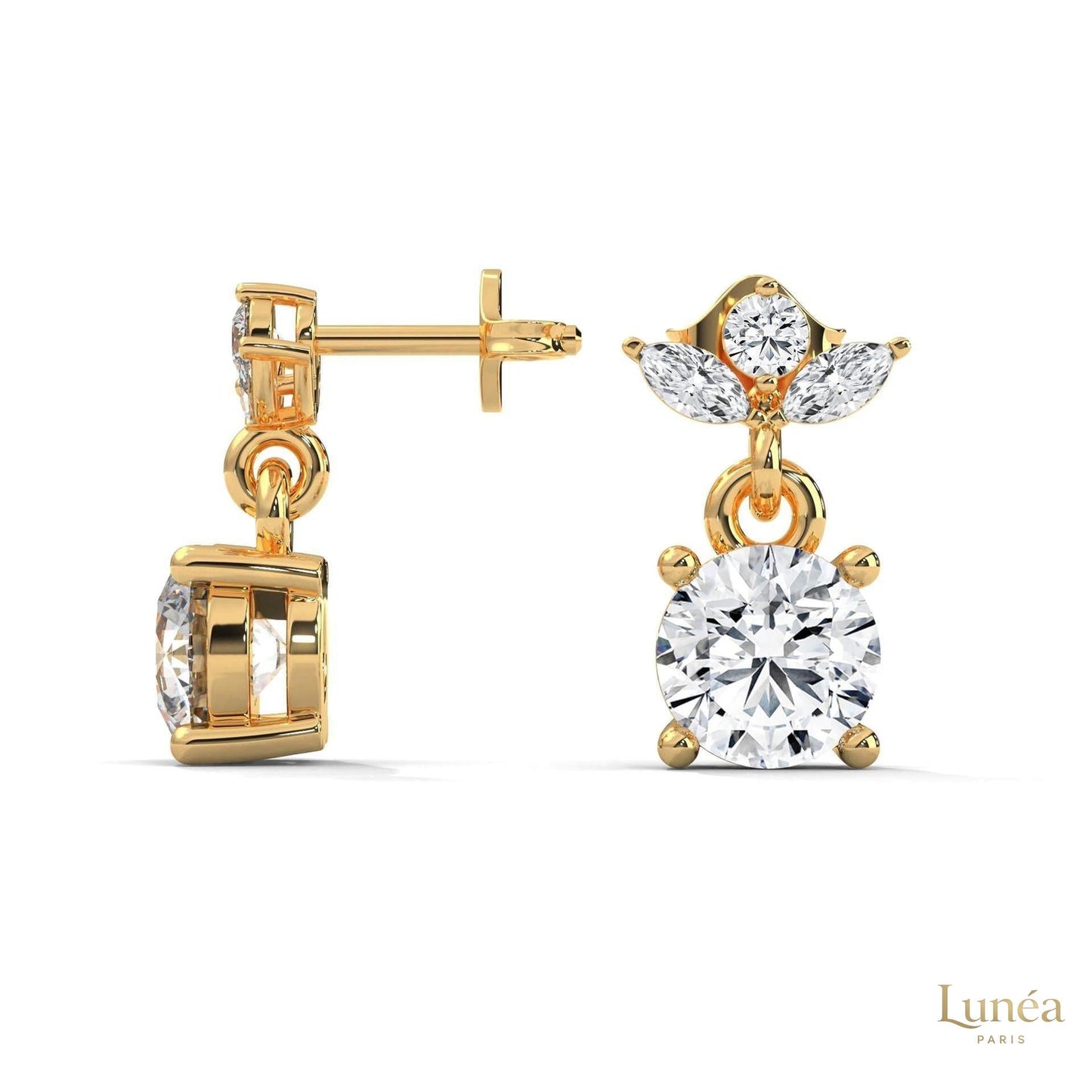 1.5 CT. Petite Floral Diamond Drops