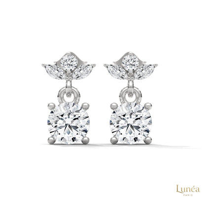 1.5 CT. Petite Floral Diamond Drops